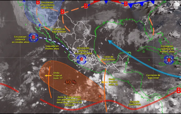Onda tropical número 18 entra a México; estos son los estados afectados