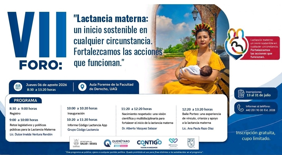 Invita SESA a participar en el VII Foro de Lactancia Materna 2026