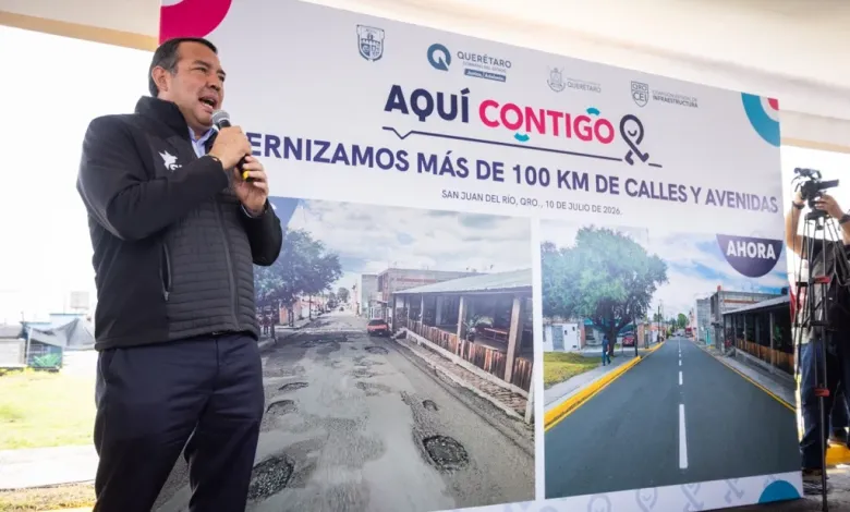 Entrega gobernador rehabilitación de vialidades en San Juan del Río