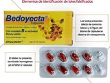 Alerta COFEPRIS sobre la falsificación de Bedoyecta