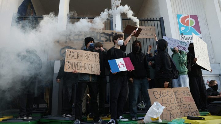 Protestas estudiantiles en Francia movilizan a miles